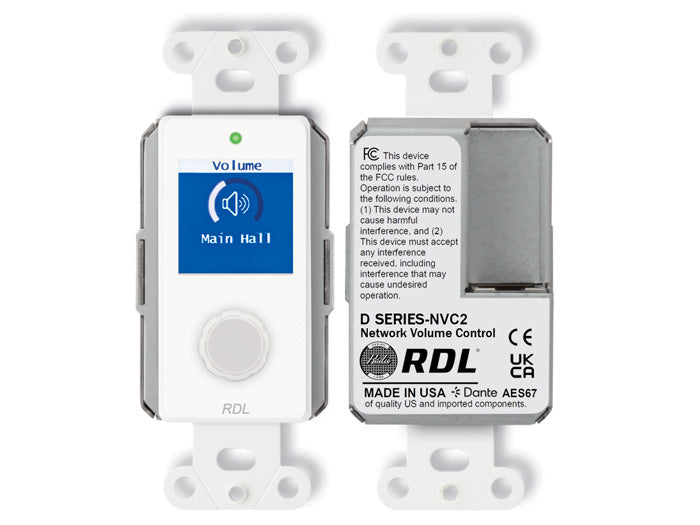 RDL D-NVC2 Dante AES67 Network Volume Control