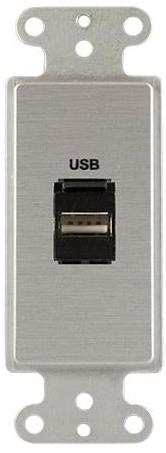 Covid D1123F-CA Keystone USB-2-AB Wall Plate (Clear Anodized)