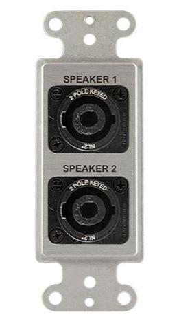 Covid D1223S-CA Neutrik 2 Pole Speakon Wall Plate (Clear Anodized)