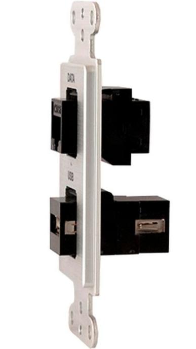 Covid D1236F-CA RJ45-CAT6, Keystone USB-2-AA Wall Plate (Clear Anodized)