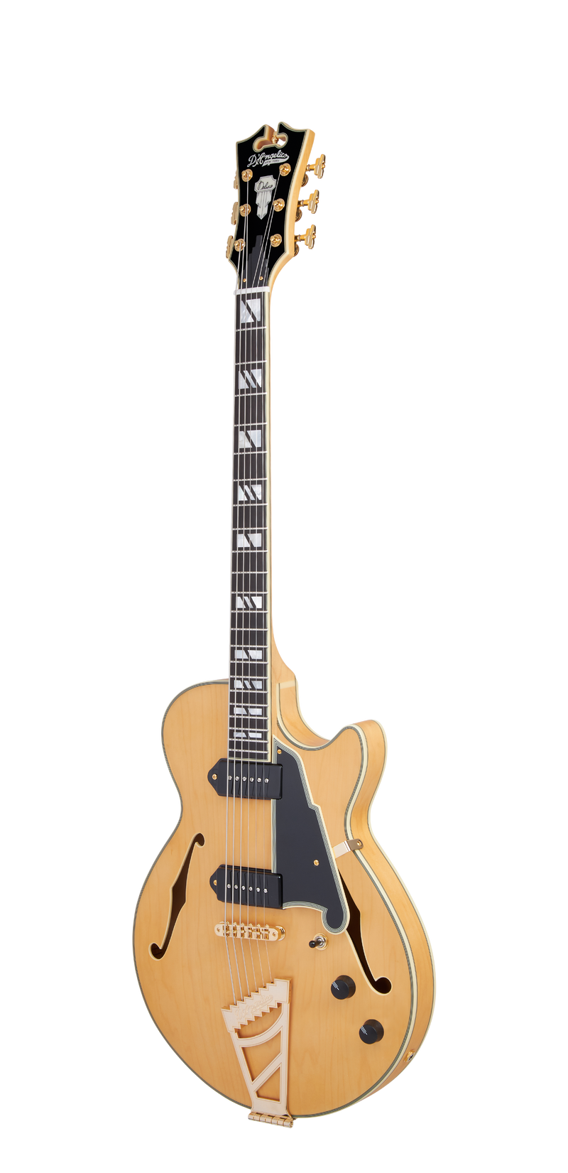 D'Angelico Dadbsshngs Guitare électrique à corps creux (miel en satin)