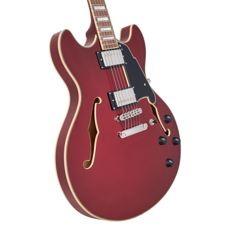 D'Angelico PREMIER DC Semi-Hollow Electric Guitar (Burnt Red)