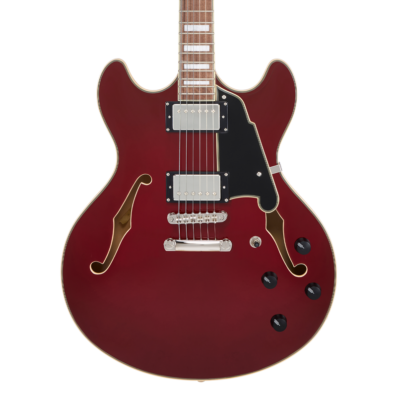 D'Angelico PREMIER DC Semi-Hollow Electric Guitar (Burnt Red)