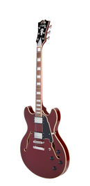 D'Angelico PREMIER DC Semi-Hollow Electric Guitar (Burnt Red)