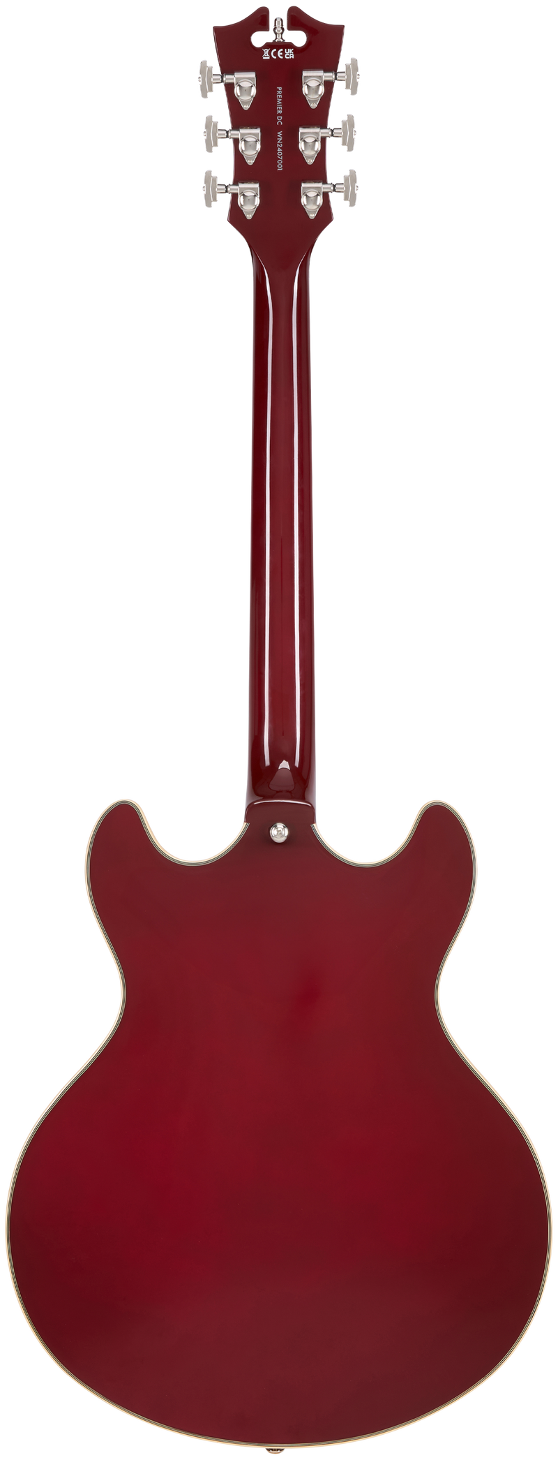 D'Angelico PREMIER DC Semi-Hollow Electric Guitar (Burnt Red)
