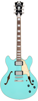 D'Angelico PREMIER DC Semi-Hollow Electric Guitar (Surf Green)