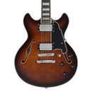 D'Angelico DAPMDCBRBNS Mini guitare électrique semi-creuse (Brown Burst)