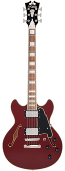 D'Angelico PREMIER MINI DC Semi-Hollow Electric Guitar (Burnt Red)