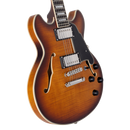 D'Angelico PREMIER MINI DC Guitare électrique semi-creuse (Dark Iced Tea Burst)
