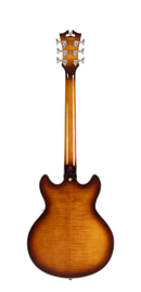 D'Angelico PREMIER MINI DC Guitare électrique semi-creuse (Dark Iced Tea Burst)