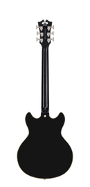 D'Angelico PREMIER MINI DC Semi-Hollow Electric Guitar (Solid Black)