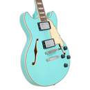 D'Angelico PREMIER MINI DC Semi-Hollow Electric Guitar (Surf Green)