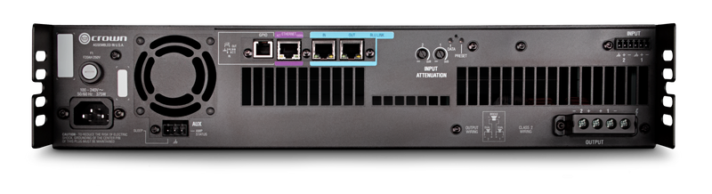 Crown DCI2X600N 2 Channel 600W @ 4Ω Power Amplifier With BLU Link 70V/100V / EN 54-16 Compliant For Life Safety Applications