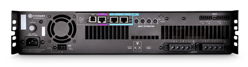 Crown DCI4X600N 4 Channel 600W @ 4Ω Power Amplifier With BLU Link 70V/100V / EN 54-16 Compliant For Life Safety Applications