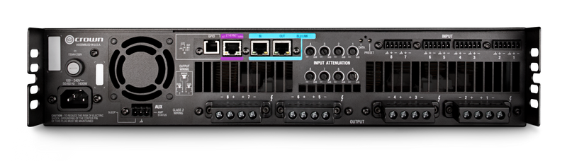 Crown DCI8X300N 8 Channel 300W @ 4Ω Power Amplifier With BLU Link 70V/100V
