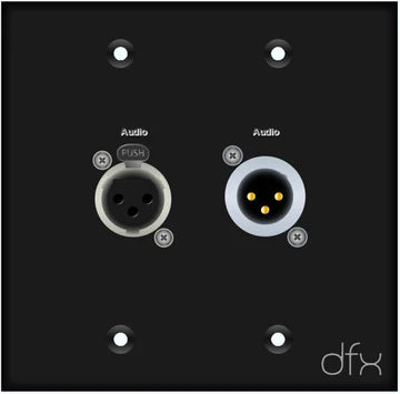 Digiflex DGP-2G-BLACK-4J Plaque murale double avec 4 connecteurs NJ3FP6C-BAG (Noir)