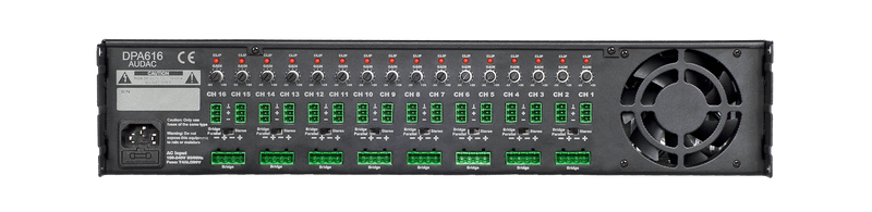 Audac DPA616 Sixteen-Channel Class-D Amplifier - 16 x 60W