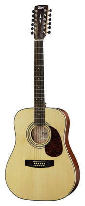 Cort Earth70-12-OP 12 cordes à pores ouverts Dreadnought Guitar (naturel)