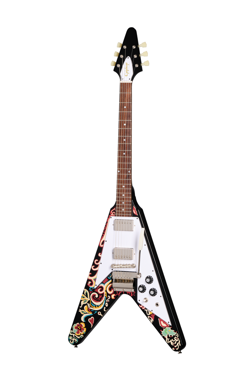 Epiphone Ecjhfvebnh Jimi Hendrix ™ Love Drops Flying V Electric Guitar (Ebony)