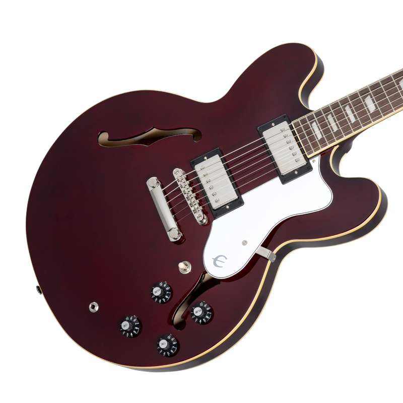 Epiphone EONGRD Noel Gallagher Riviera Guitare électrique à corps creux avec étui (rouge vin foncé)