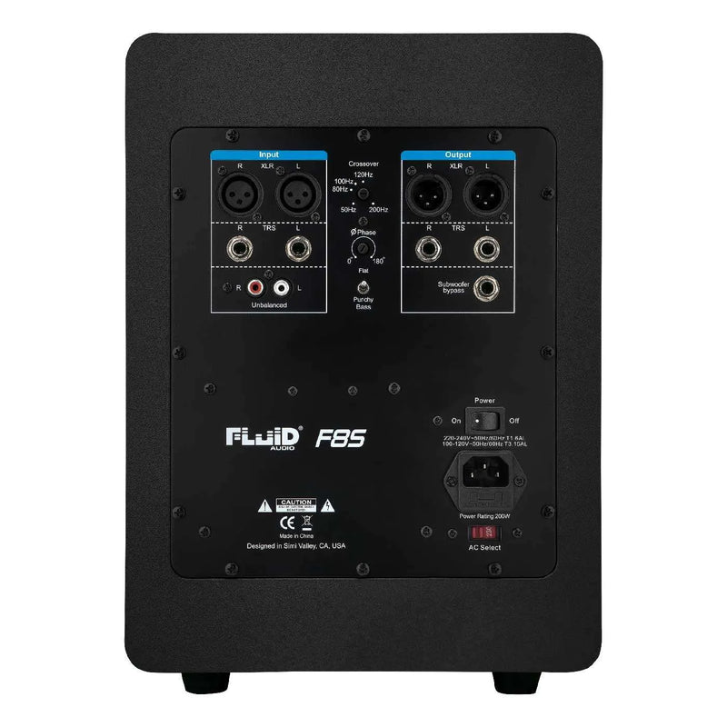 Fluid Audio F8S Active Studio Subwoofer - 8"