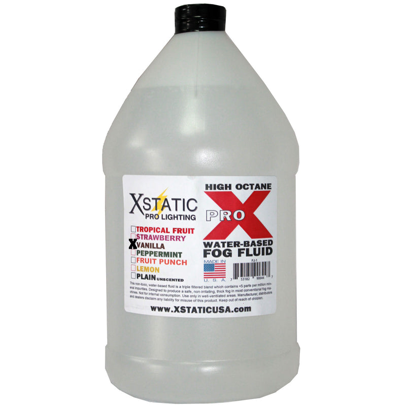 ProX FJ-1V Vanilla DJ Liquide de brouillard à base d'eau pour machine à brouillard de remplacement – 1 gallon