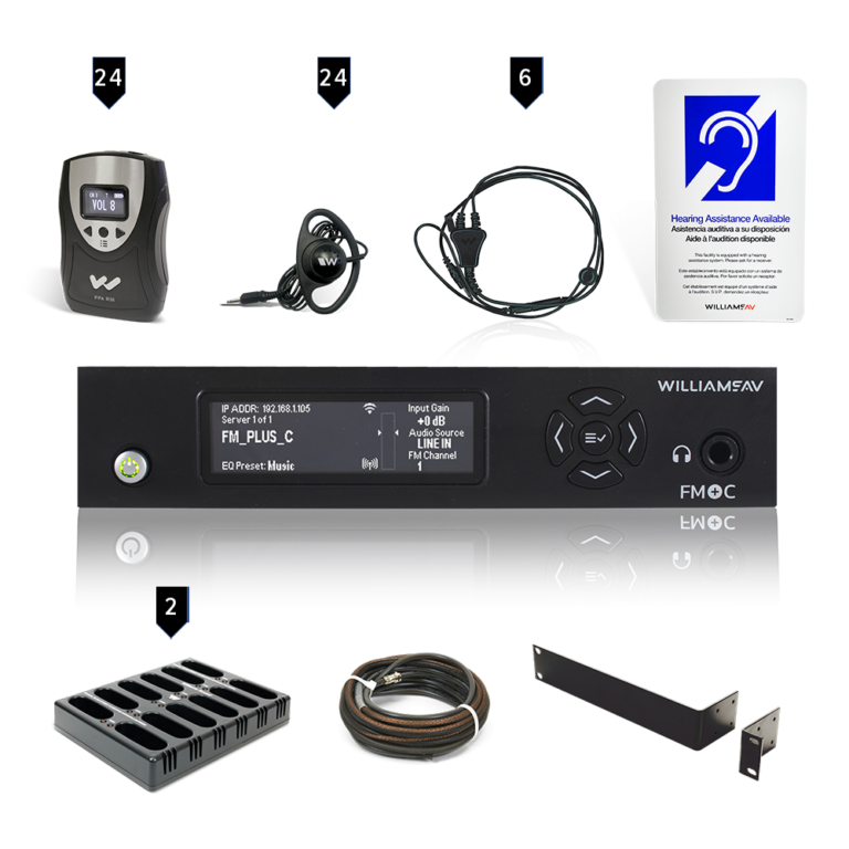 Williams AV FM 558-24 PRO D FM+ PRO System Package (24 R38 receivers & Dante)
