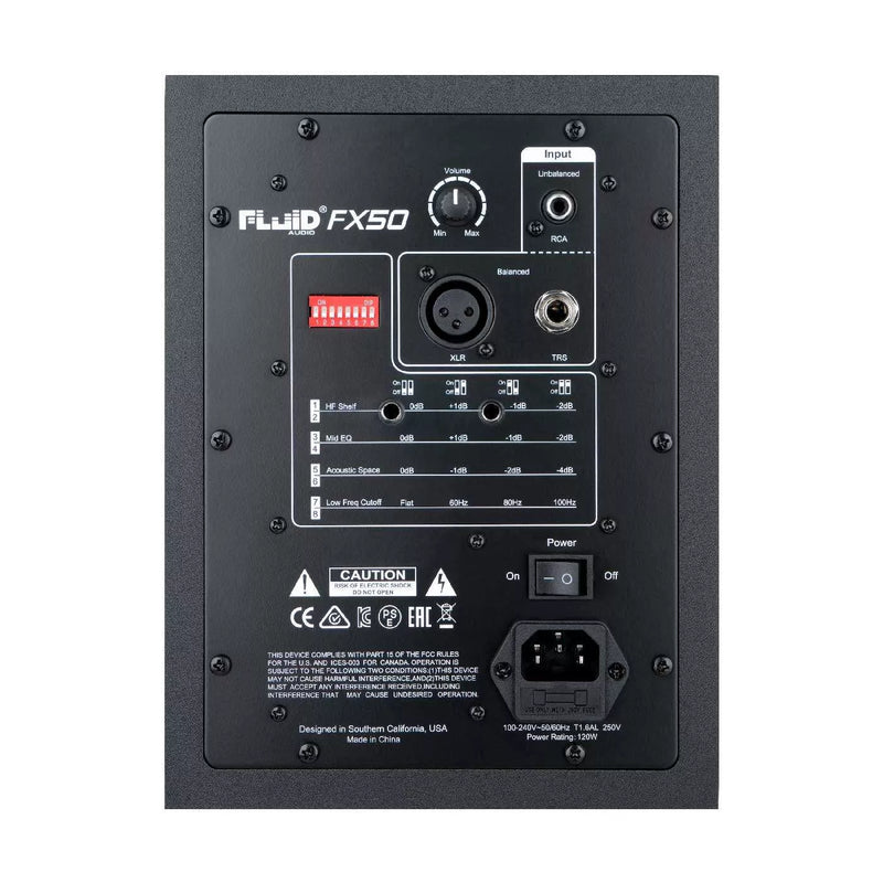 Fluid Audio FX50 Coaxial Bi-Amps Studio Monitor (Single) - 5"
