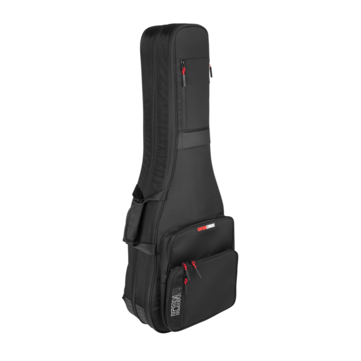 Gator G-ICONTTBASS-BLK Icon Take Two Series High Quality Gig Bags For 2 Bass Guitars
