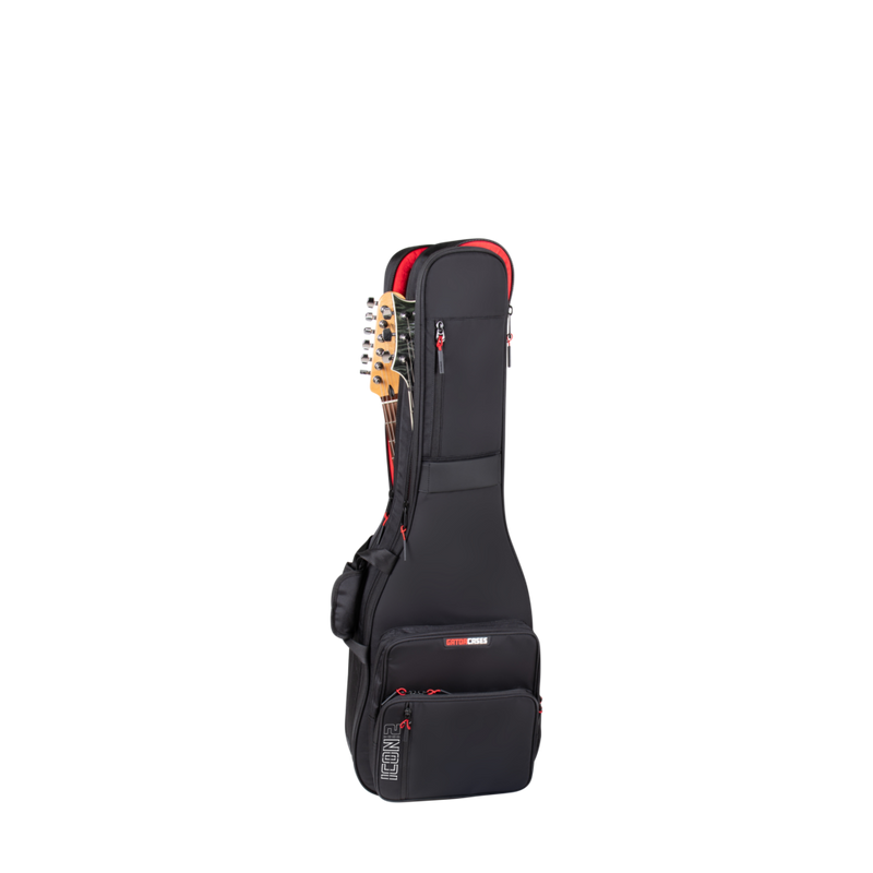 Gator G-ICONTTELEC-BLK Icon Take Two Series High Quality Gig Bags For 2 Electric Guitars