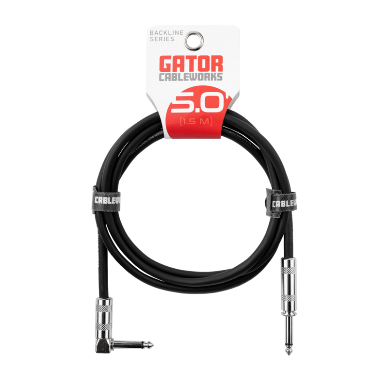 Gator GCWB-INS-05RA Backline Series Straight/Right Angle Instrument Cable - 5ft
