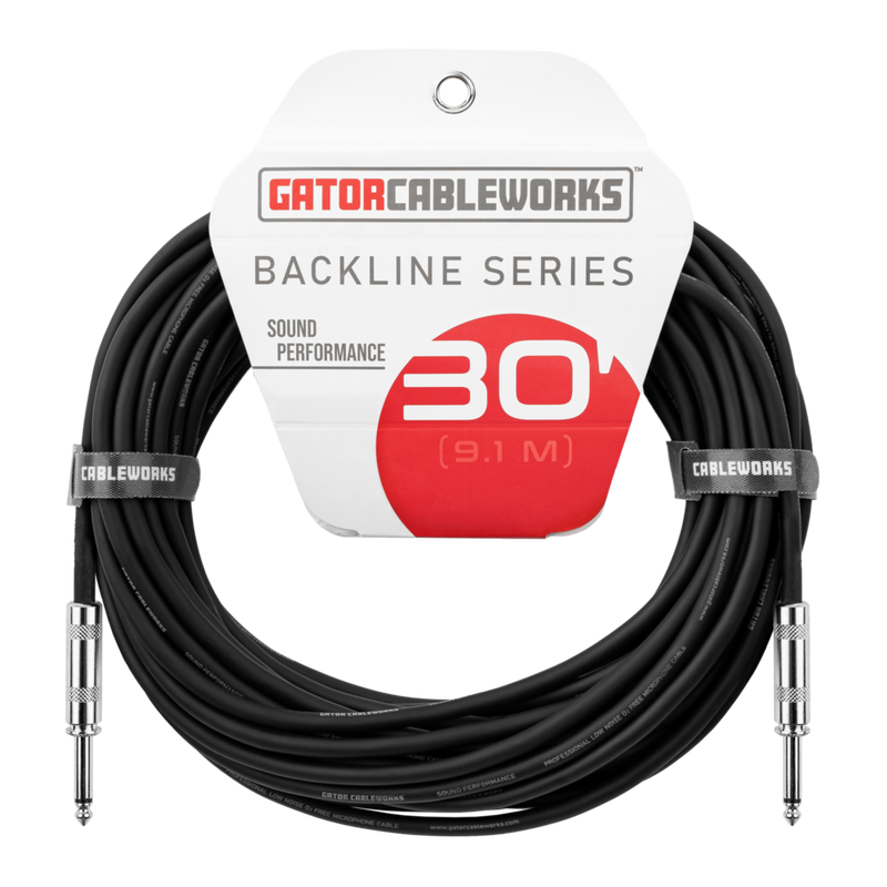 Gator GCWB-INS-30 Backline Series Straight/Straight Instrument Cable - 30ft