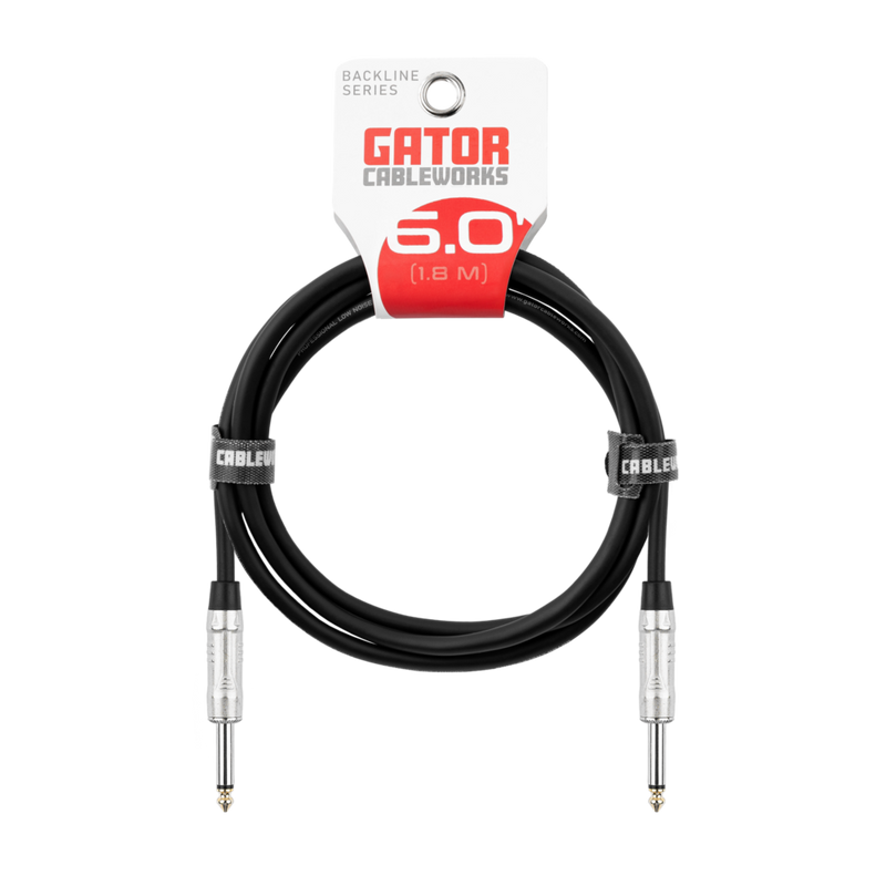 Gator GCWB-SPK-06 Backline Series 1/4" Straight to 1/4" Straight Speaker Cable - 6ft