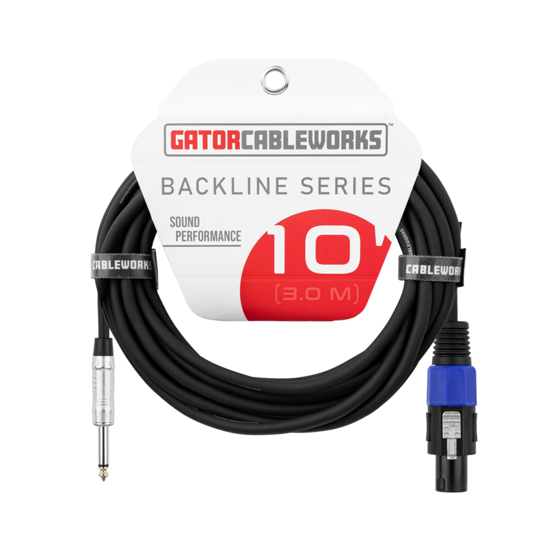 Gator GCWB-SPK-10-1TL Backline Series TS to Twist Lock Connector Speaker Cable - 10ft