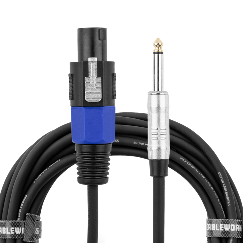 Gator GCWB-SPK-50-1TL Backline Series 1/4" TS To Twist Lock Connector Speaker Cable - 50ft