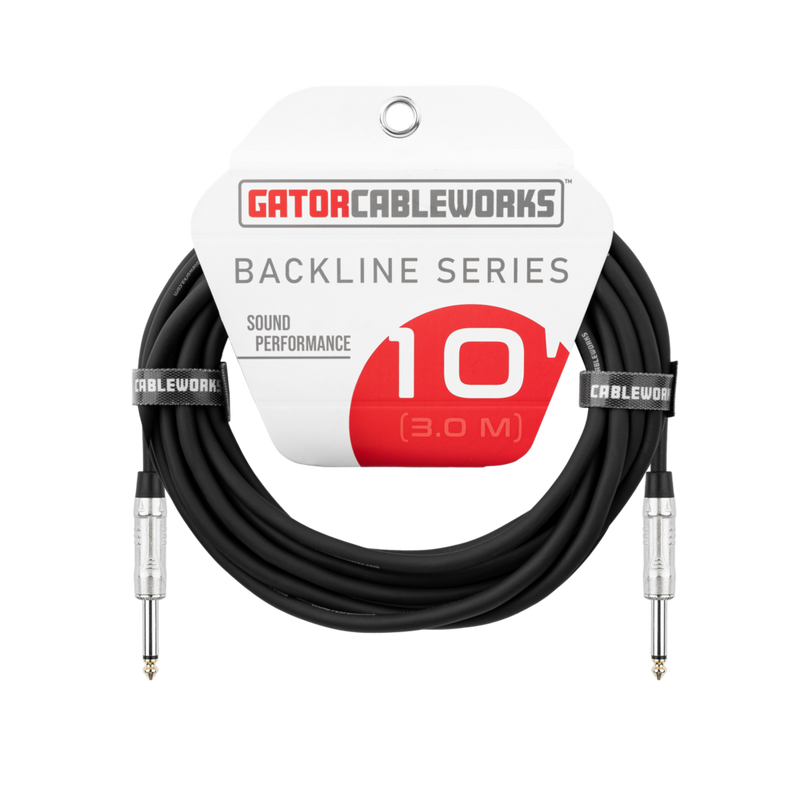 Gator GCWB-SPK-10 Backline Series 1/4" Straight To 1/4" Straight Speaker Cable- 10ft