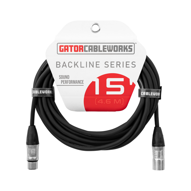 Gator GCWB-XLR-15 Backline Series XLR Microphone Cable - 15ft