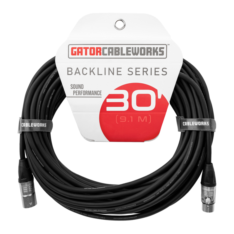 Gator GCWB-XLR-30 Backline Series XLR Microphone Cable - 30ft