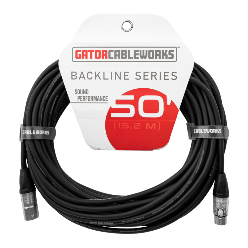Gator GCWB-XLR-50 Backline Series XLR Microphone Cable- 50ft
