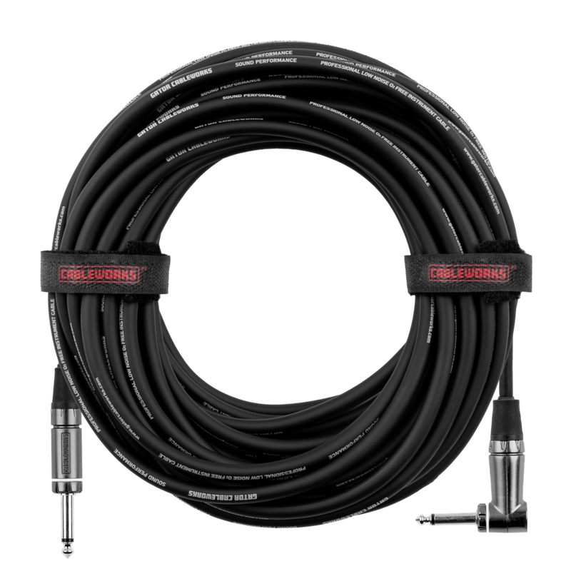 Gator GCWC-INS-30RA Composer Series 1/4" Straight To 1/4" Right Angle Instrument Cable - 30ft