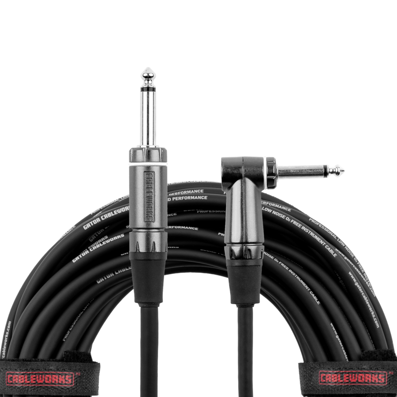 Gator GCWC-INS-30RA Composer Series 1/4" Straight To 1/4" Right Angle Instrument Cable - 30ft