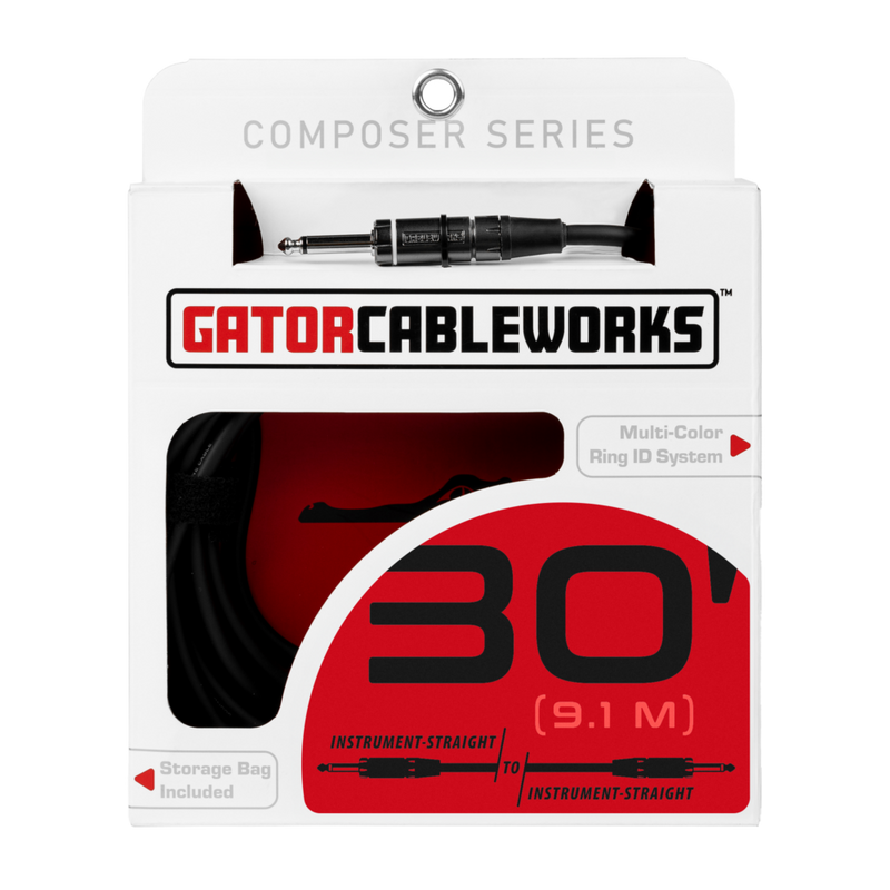 Gator GCWC-INS-30 Composer Series 1/4" Straight Instrument Cable - 30ft