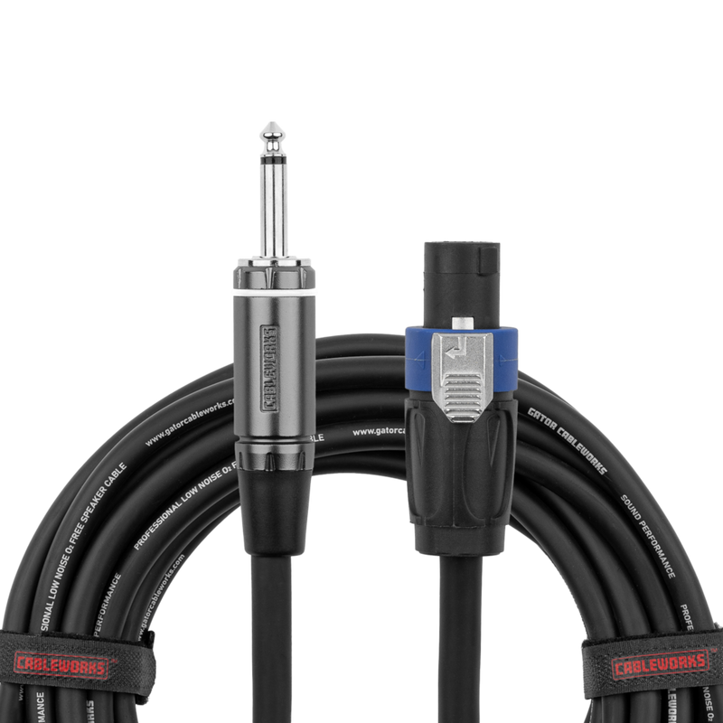 Gator GCWC-SPK-10-1TL Composer Series 1/4" TS To Twist Lock Connector Speaker Cable - 10ft