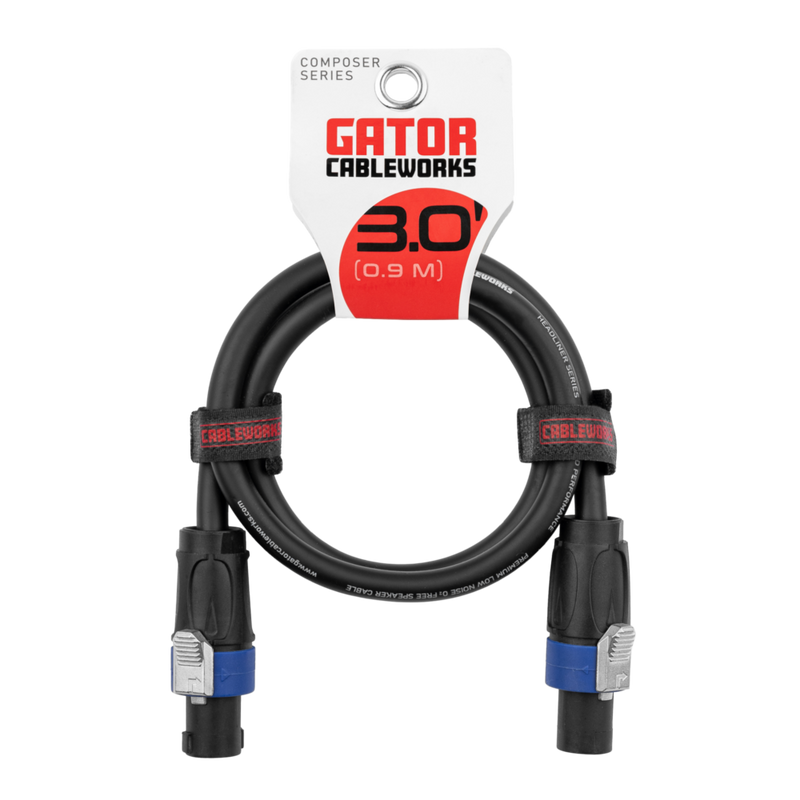 Gator GCWC-SPK-03-2TL Composer Series Twist Lock Connector Speaker Cable - 3ft
