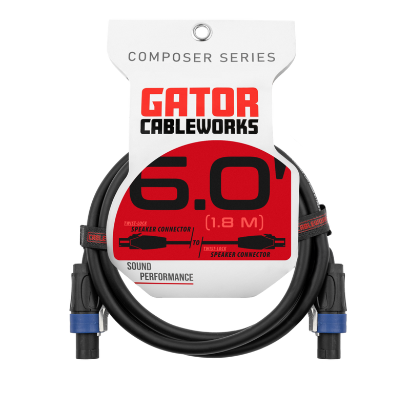 Gator GCWC-SPK-06-2TL Composer Series Twist Lock Connector Speaker Cable - 6ft