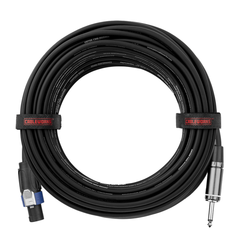 Gator GCWC-SPK-25-1TL Composer Series 1/4" TS To Twist Lock Connector Speaker Cable - 25ft
