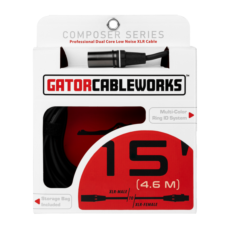 Gator GCWC-XLR-15 Composer Series XLR Microphone Cable - 15ft