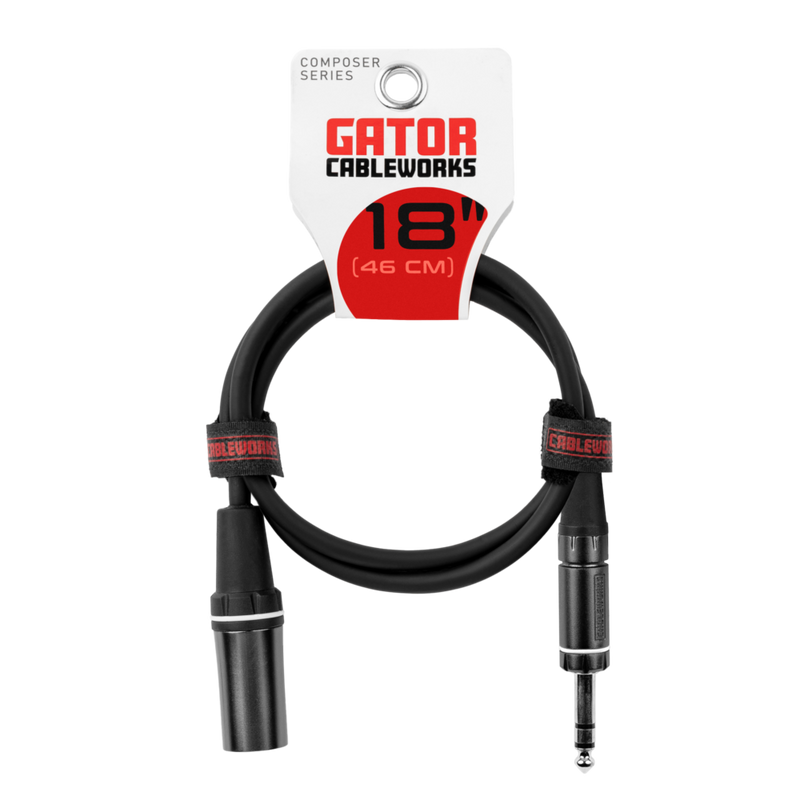 Gator GCWC-XLR-18INMTRS Composer Series XLR M to TRS Cable - 18"