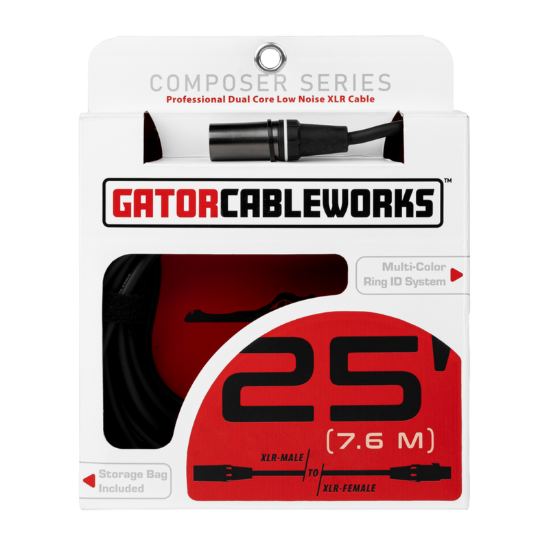 Gator GCWC-XLR-25 Composer Series XLR Microphone Cable - 25ft