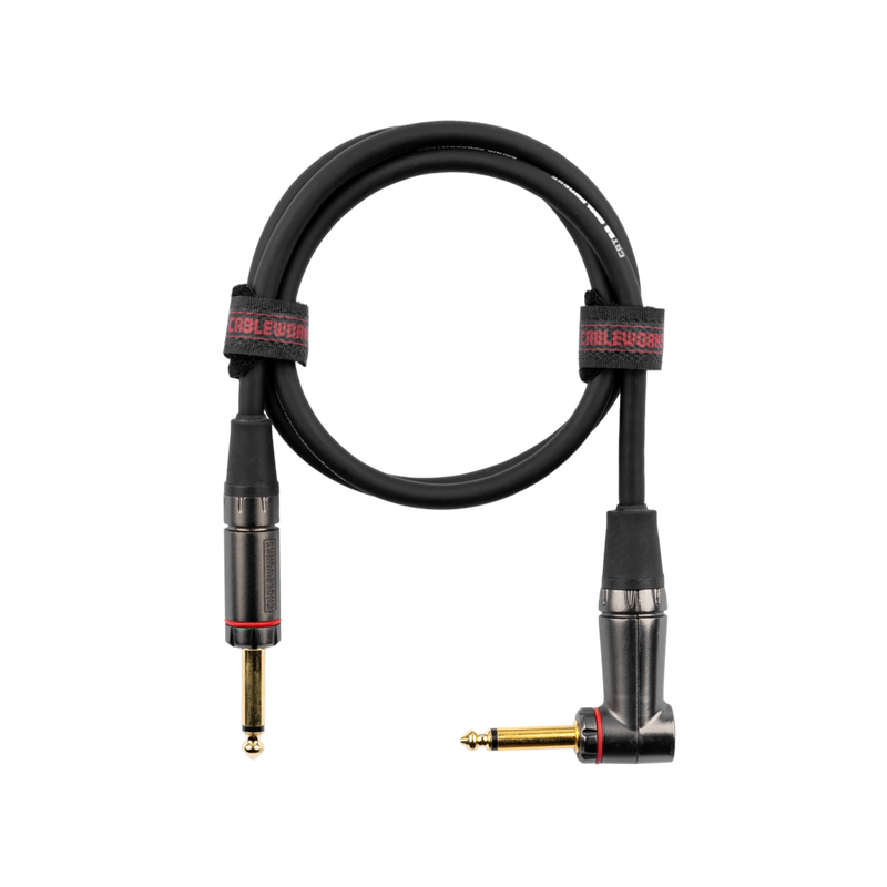 Gator GCWH-INS-03RA Headliner Series 1/4" Straight To 1/4" Right Angle Instrument Cable - 3ft